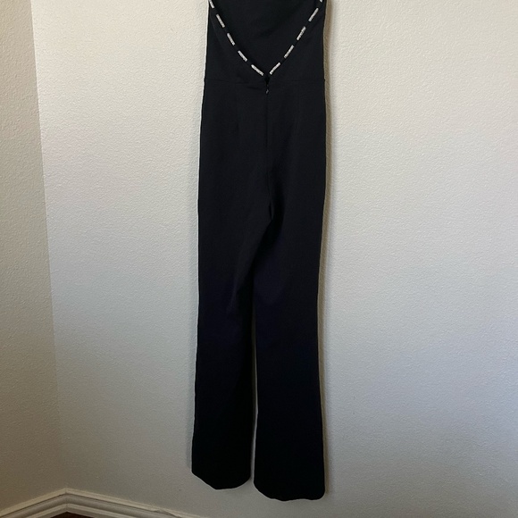 LOVERS + FRIENDS | Black Chloe Jumpsuit with Crystal Embellished Halter Neckline - Picture 6 of 15